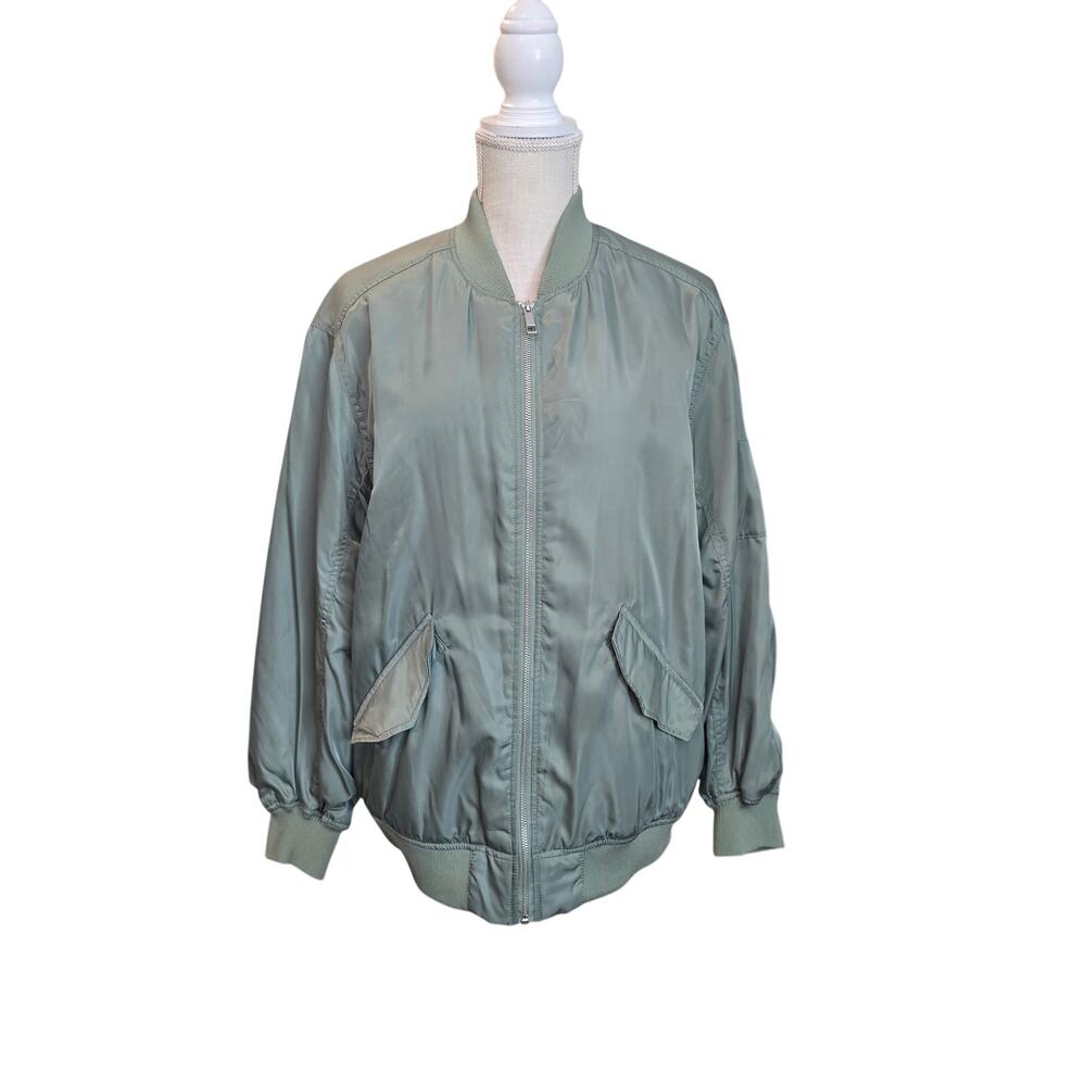 Women's Sage Green Bomber Jacket Sz. Medium